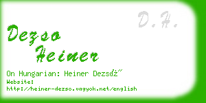 dezso heiner business card